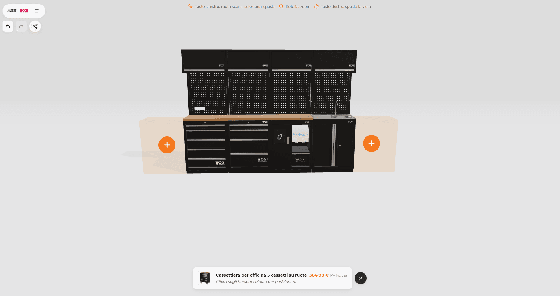 SOGI modular workshop furniture configurator