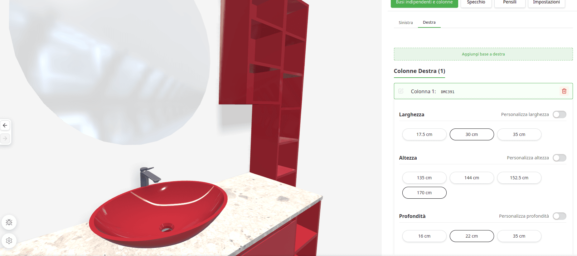 3D configurator and quoting for bathroom furniture 2
